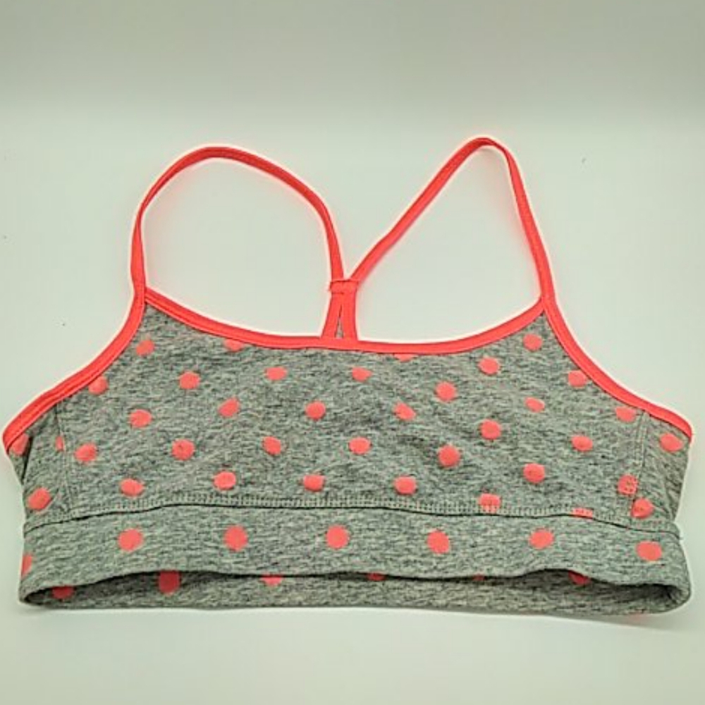 SO womens sports bra L gray and orange